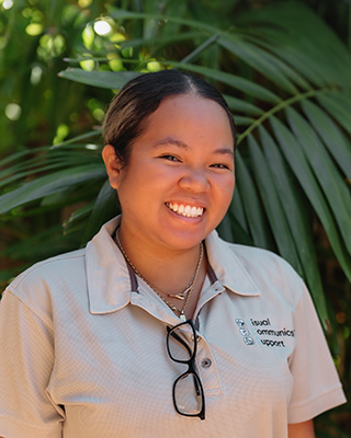 Michaela support worker for Visual Communications